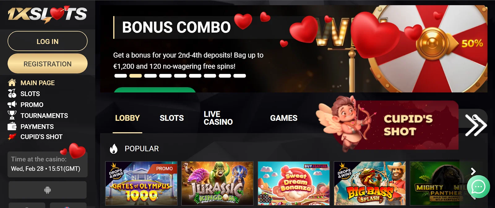 screenshot 1xSlots Casino