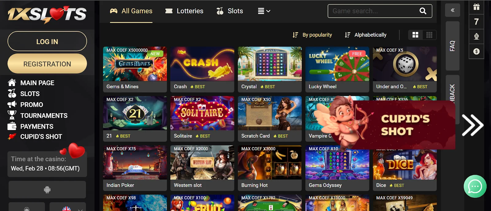 screenshot 1xSlots Casino