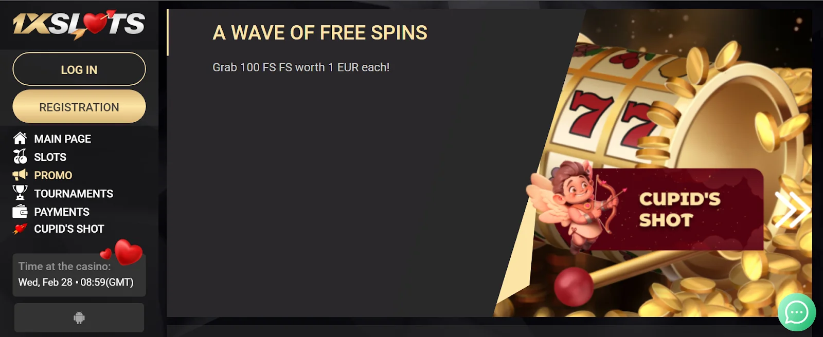 screenshot 1xSlots Casino
