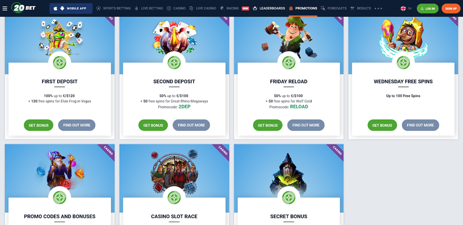 screenshot 20Bet Casino