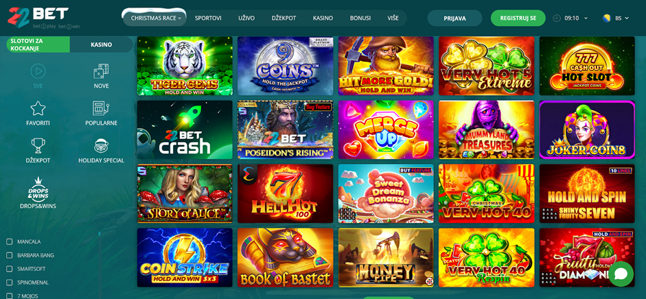 screenshot 22Bet Casino