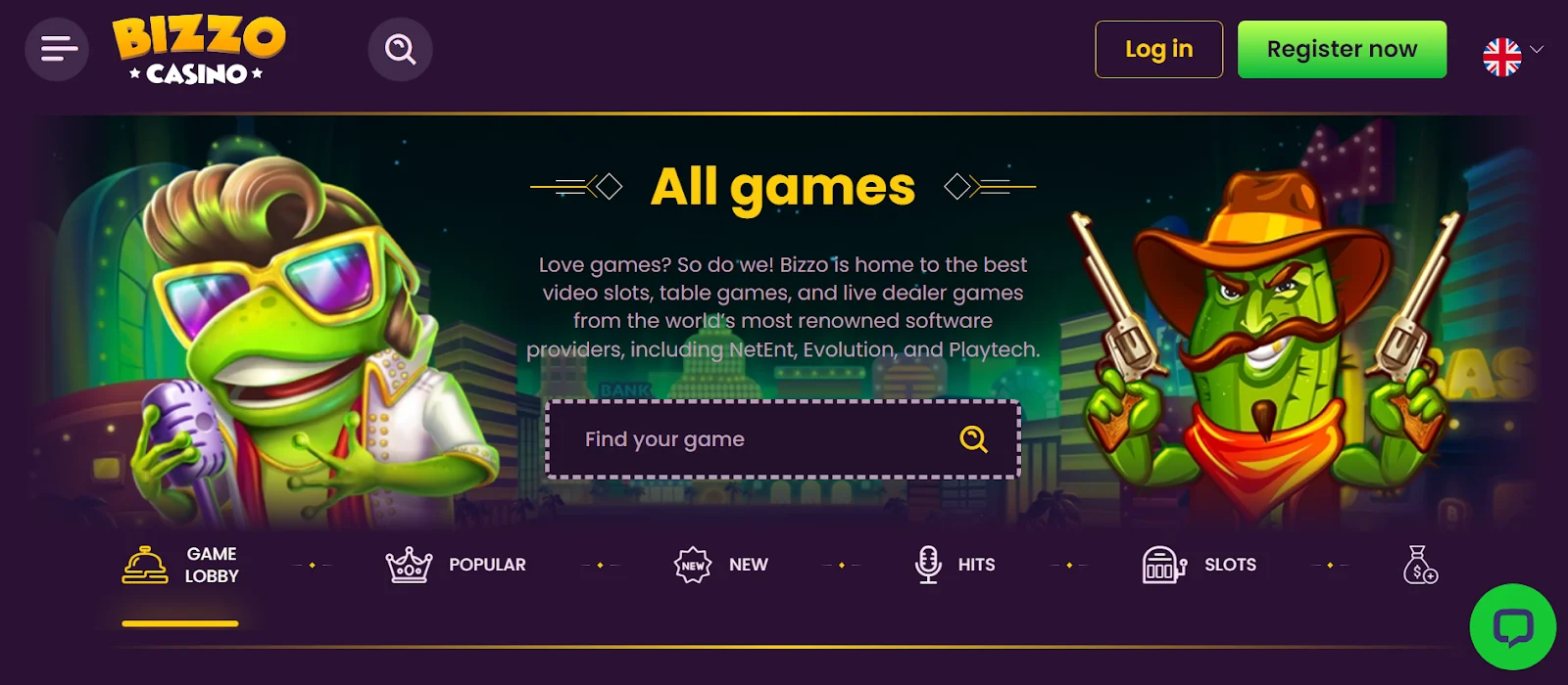 screenshot Bizzo Casino