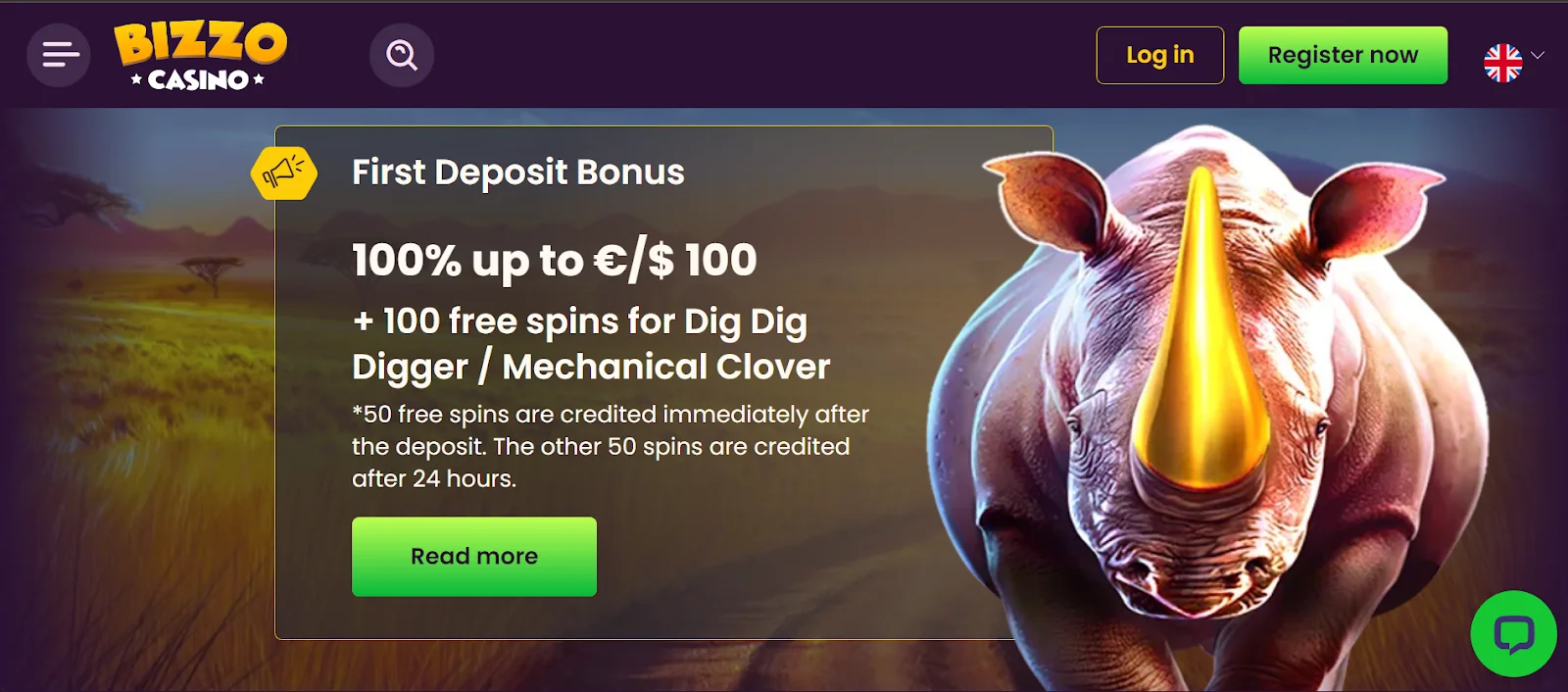 screenshot Bizzo Casino