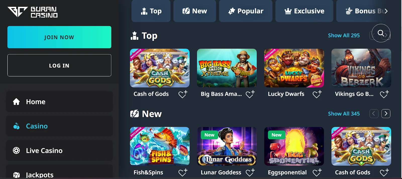 screenshot Buran Casino