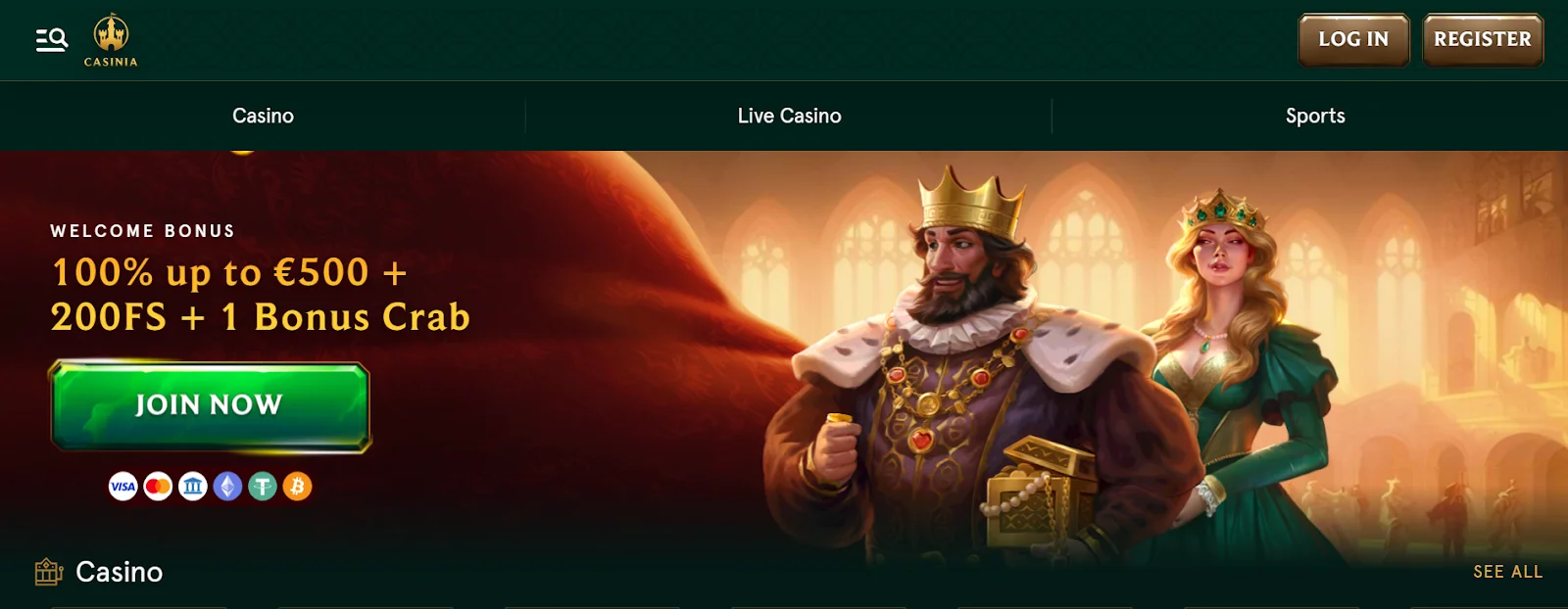 screenshot Casinia Casino