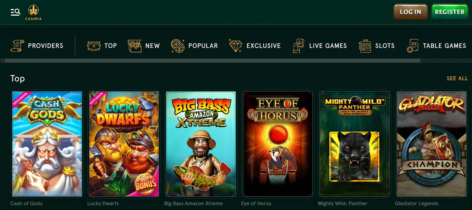 screenshot Casinia Casino
