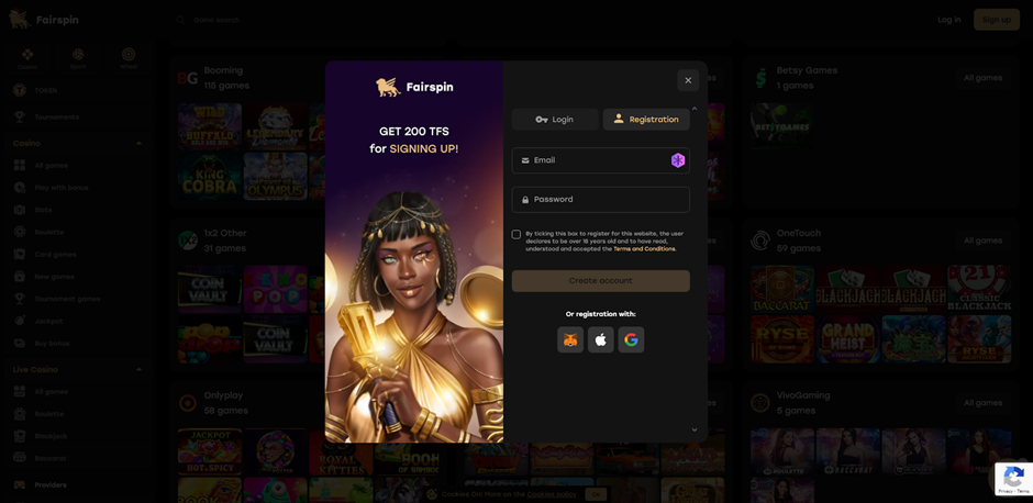 screenshot Fairspin Casino