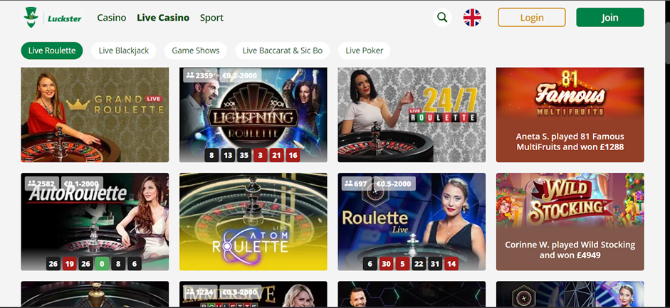 screenshot Luckster Casino