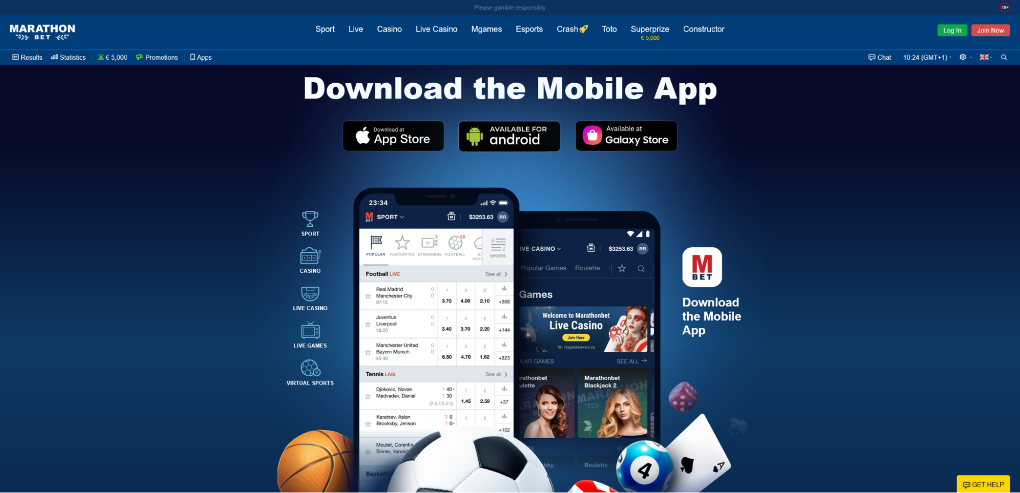 screenshot Marathonbet Casino