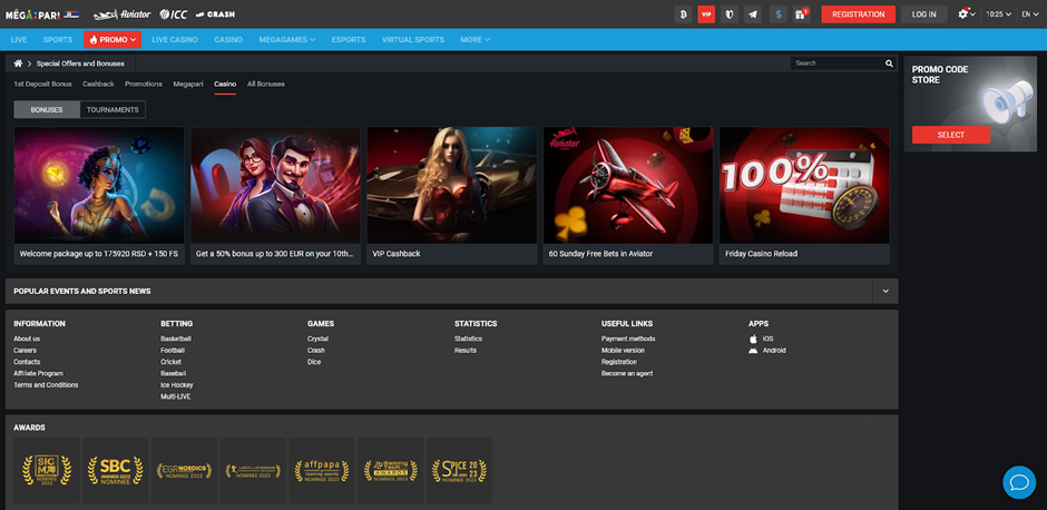 screenshot Megapari Casino