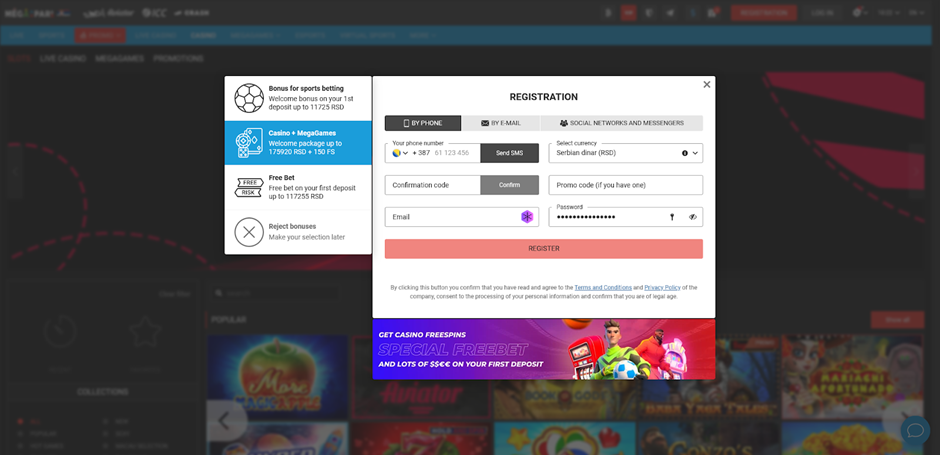 screenshot Megapari Casino