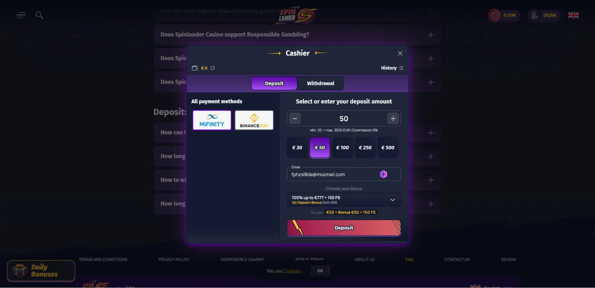 screenshot SpinLander Casino