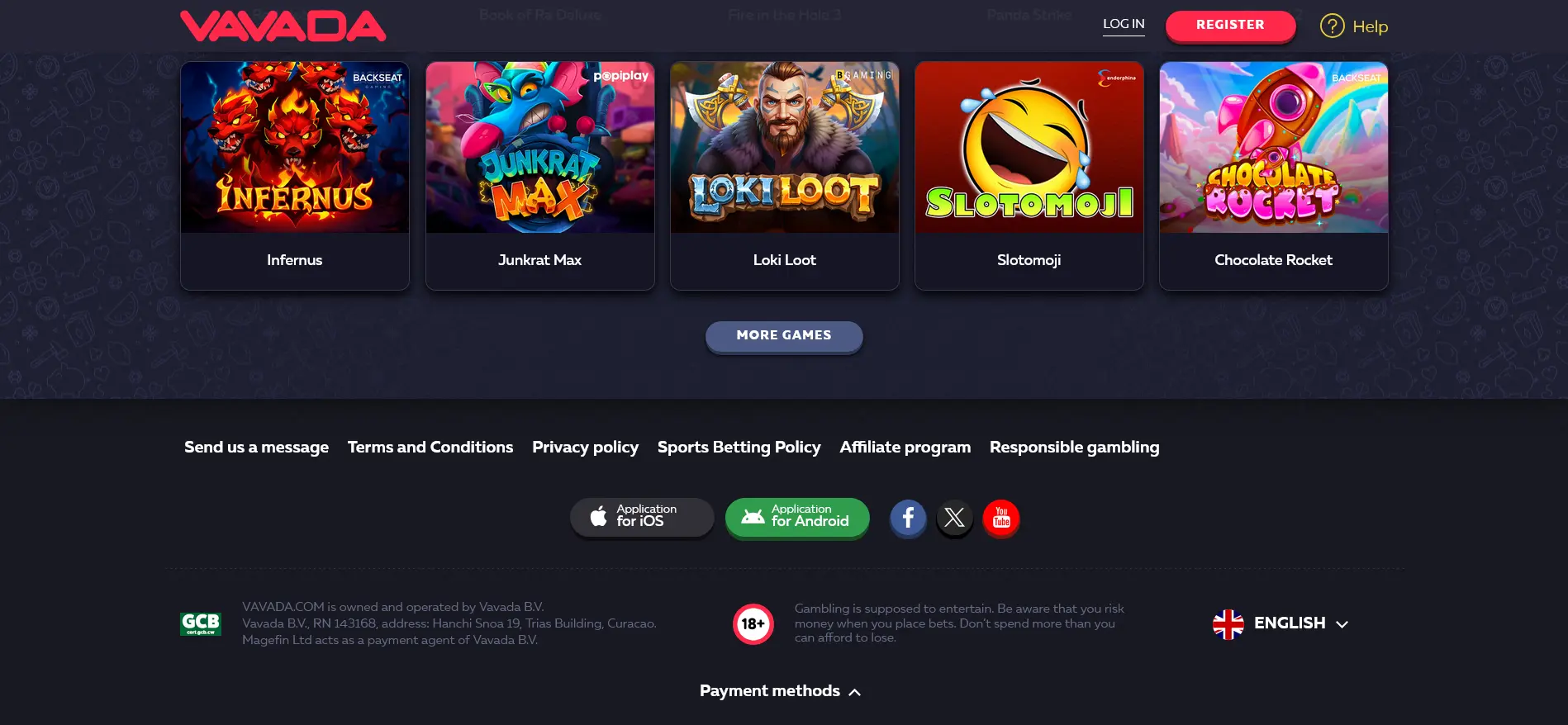 screenshot Vavada Casino