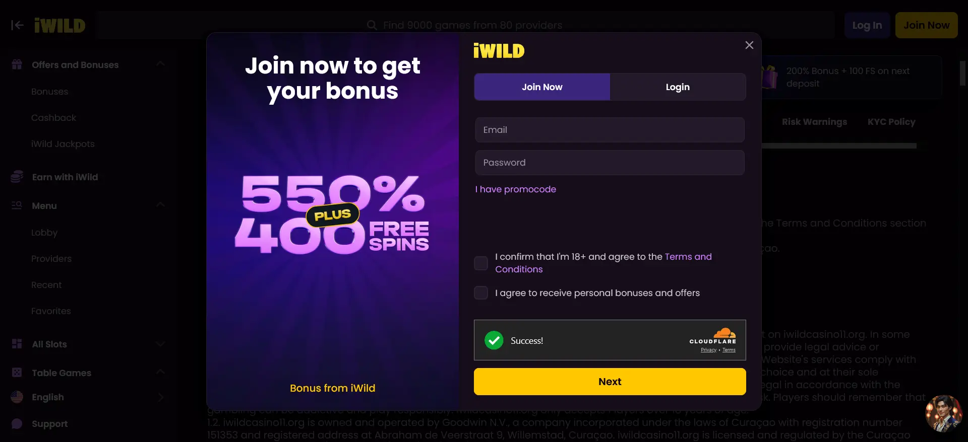 screenshot iWild Casino