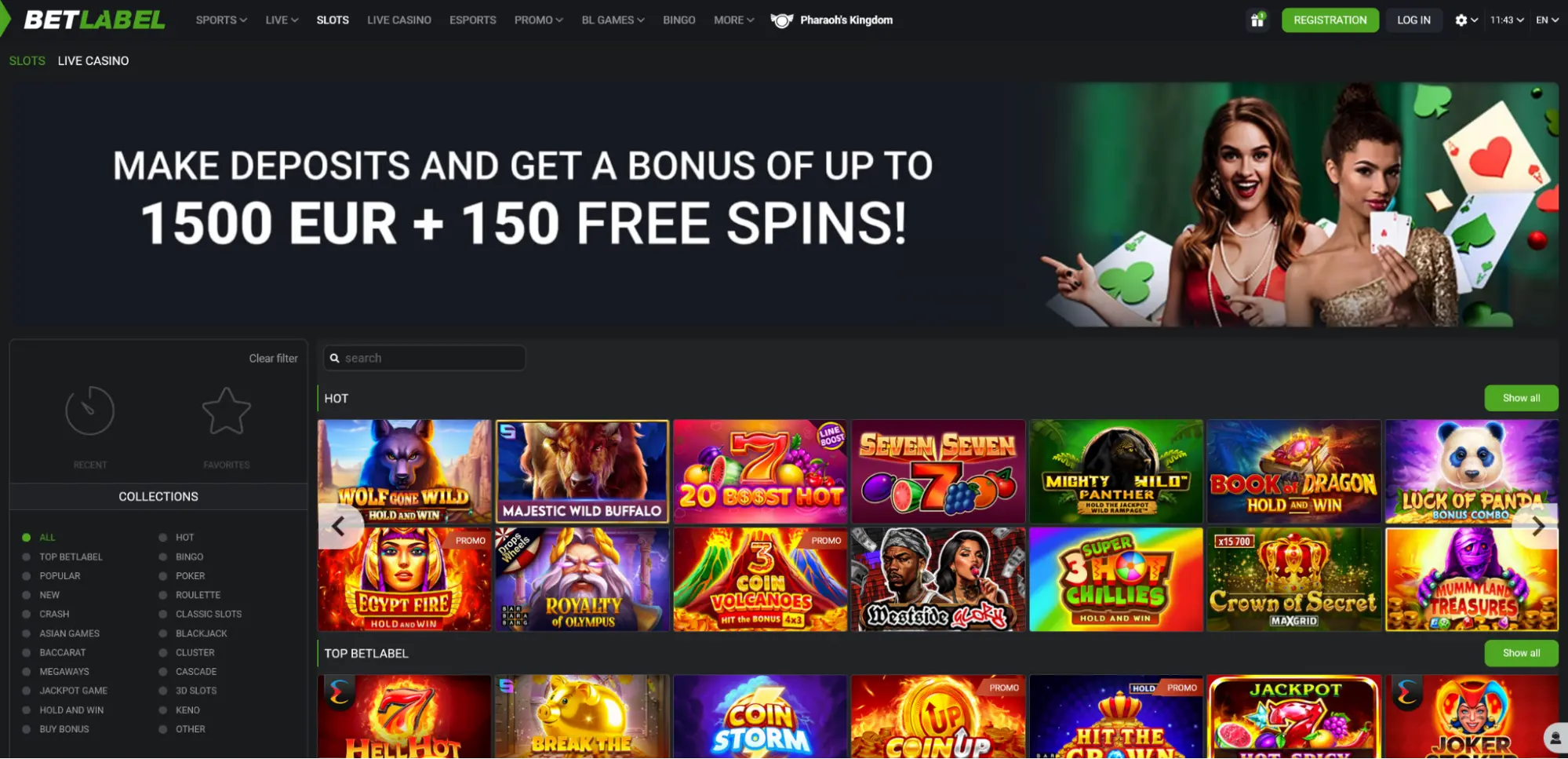 screenshot BetLabel Casino