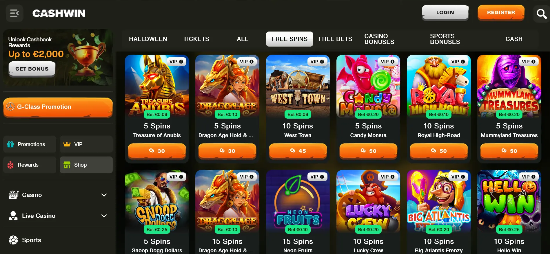 screenshot Cashwin Casino